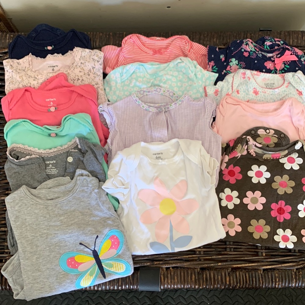 Carter’s onesies, 14 items, 6 Months